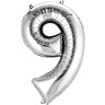 Anagram - Ballon Mylar Supershape - Nombre 9 Argent - Party Shop