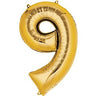Anagram - Ballon Mylar Supershape - Nombre 9 Or - Party Shop