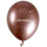Santex - Ballons Latex 12" Joyeux Anniversaire Rose Gold (6) - Party Shop