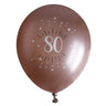Santex - Ballons Latex 12" Rose Gold (6) - 80 Ans - Party Shop