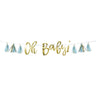 Creative Converting - Bannière - Oh Baby Bleu Et Or - Party Shop