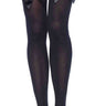 Leg Avenue - Bas Collants Opaque Mi-Cuisse Avec Noeud En Satin Noir - Party Shop