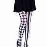 Leg Avenue - Bas De Nylon Harlequin - Blanc Et Noir - Party Shop