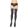 Leg Avenue - Bas Opaque Mi-Cuisse En Simili Cuir Noir - Party Shop
